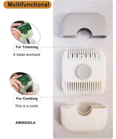 Trimpocket 2-in-1 Hair Trimmer Comb for Kids | Manual Bangs Trimmer for Girls & Women - Double-Sided Razor Cutter (Gray & Green) - International Shipping - Buy Online on GoSupps.com