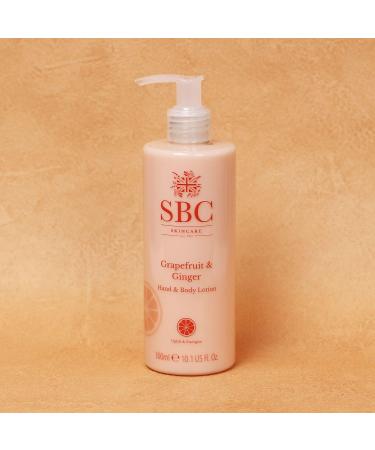SBC Skincare Grapefruit & Ginger Hand & Body Lotion 300ml Zesty Non-Greasy Body Lotion Vegan Friendly - Buy Online on GoSupps.com