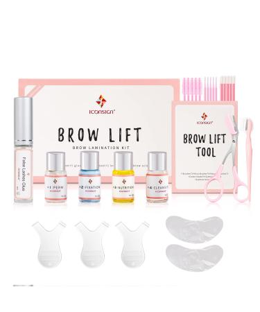 ICONSIGN Brow Lamination Kit Professional Semi-Permanent Eyebrow lift Kit Fuller & Thicker Brows Long Lasting up to 8 weeks Suitable for Salon & Home Use