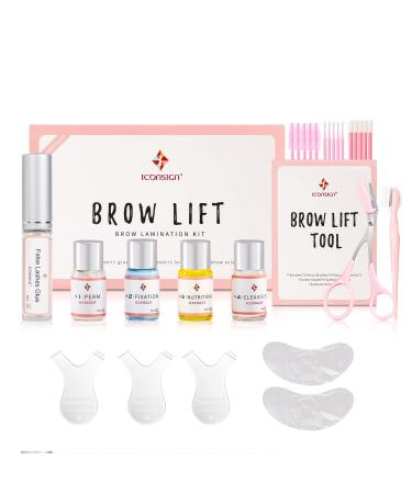 ICONSIGN Kit de Lamination de Sourcils Kit de Lifting de Sourcils Semi-Permanent Professionnel Dur e de vie jusqu' 8 semaines Convient pour le salon et la maison