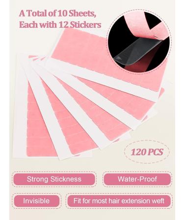 Kalolary 120Pcs Double Sided Hair Tape - Pink Hair Extension Tape Tabs for Lace Wig, Hairpiece, Toupee - Replacement Tape for Hair Extensions - Hair Weft Adhesive - Buy Online on GoSupps.com