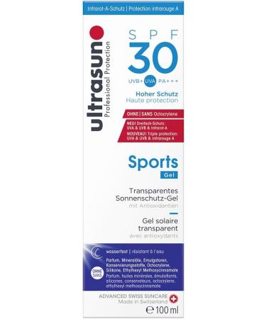 ultrasun Sports SPF 30 Transparent Sun Protection Gel 200 ml + Lip Protection SPF30 - Buy Online on GoSupps.com