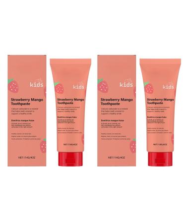 Kids Toothpaste Mild Teeth Cleaning & Stain Removal Enamel Protection Fruit Flavor Fresh Breath Promotes Bright Smile Safe for Children(2PCS)