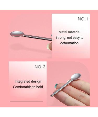 Metal Cosmetic Spatula Round Head Lightweight Spoon for Cream Mask Makeup - Buy Online on GoSupps.com