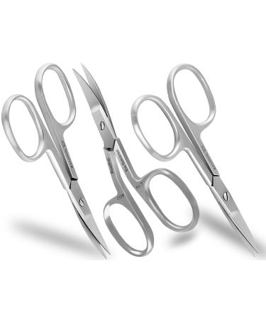 Finger and foot nail scissors set 3-piece toenail scissors straight + curved