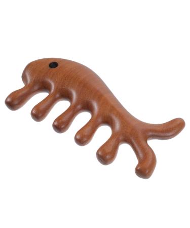 Frcolor Massagekamm in fish form Head and head skin massage device Gua SHA facial tool wooden ridge scalp fosterkamm DEWERRING HAIR BREDER DETHOME CAMP CAMM CAM