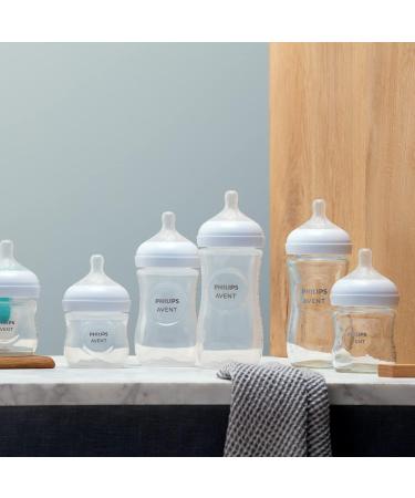 Philips Avent Natural Response Glass Baby Bottles - 240ml BPA-Free 2-Pack for Newborns (1 Month+) - Model SCY933/02 - Buy Online on GoSupps.com