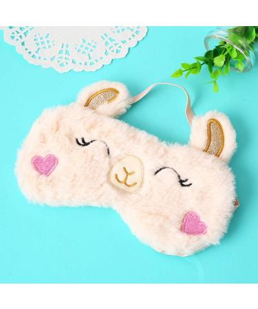 ULIFEMALL Cute Alpaca Sleeping Mask Soft Fluffy Plush Blindfold Funny Novelty Animal Sleep Mask Eye Cover Eyeshade for Kids Girls Boys Women Men Night Nap Travel Meditation - Buy Online on GoSupps.com