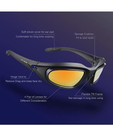 Polarized Motorcycle Riding Goggles | Interchangeable Lenses for Cycling, Running, Fishing | UV400 Sports Sunglasses for Driving & Outdoor Activities - Buy Online on GoSupps.com