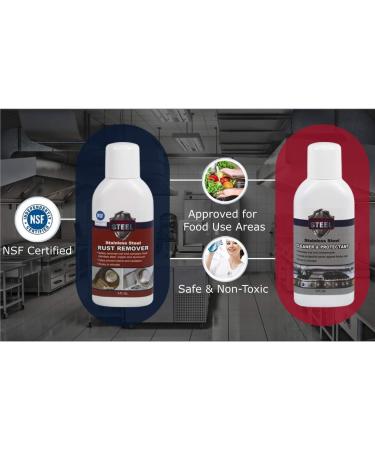 Stainless Steel Cleaner & Rust Remover Kit - 8.5 Fl Oz (Pack of 2) - For Appliances, Grills & Diamond Plate - Scratch Remover & Protector Included - Buy Online on GoSupps.com