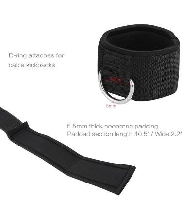 Vishusju Neoprene Ankle Wrist Cuffs with D-Ring for Cable Machines - Adjustable Glute Kickback Straps for Legs Exercise - Buy Online on GoSupps.com