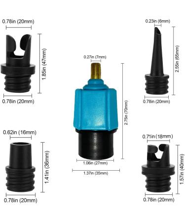 Paddle Board Pump Adapter | FIPASEN Air Pump Adaptor with 4 Valve Nozzles | for Inflatable Boat, SUP, Bed | Compressor Converter - Blue - Buy Online on GoSupps.com