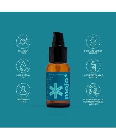 Moisturizing Hair Oil for Dry Hair | Mojo Haircare | Argan, Jojoba, & Squalane Oils | Menopause & Perimenopause Rescue - Buy Online on GoSupps.com