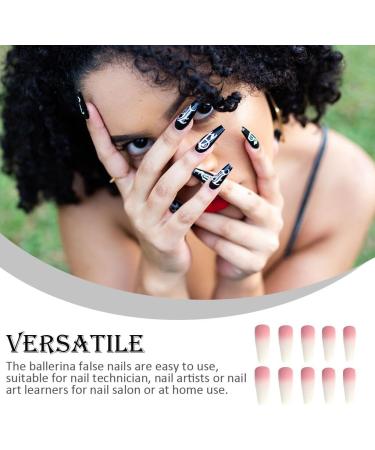 rongweiwang 1 Set French Tip Press on Nails Extension Extra Long Matte Fingernails Decals Full Cover Ballerina Manicure Kit Type 3 - Buy Online on GoSupps.com