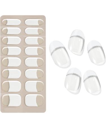  Generisch Semi-cured gel nails semi-cured gel manicure stickers gel nail films French tip nail strips gel nail films that work with UV light for - Buy Online on GoSupps.com