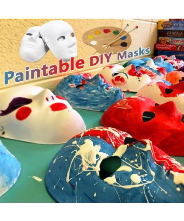 12 Pcs DIY White Paper Mache Masks for Masquerade Parties & Halloween Art - Paintable Masks with Elastic Straps - Buy Online on GoSupps.com