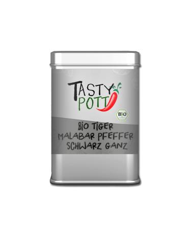 Jeske Sports Supplies Tasty Pott Pepper range I peppercorns I fine food I specialties I pepper I pepper shots I spices I herb mixtures Bio Tiger Malabar Pepper I black I 100g