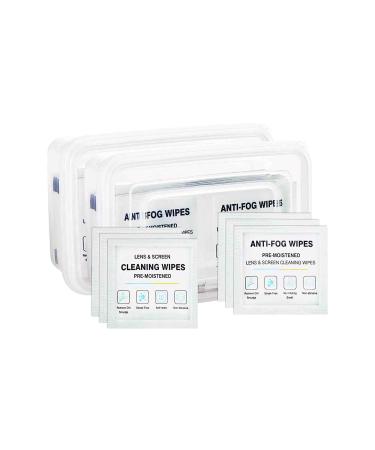 LifeArt Anti-Fog Lens Wipes Pre-Moistened Eyeglasses Wipes Cleaning Wipes for Eyeglasses Tablets Screens Lens Wipes for Camera Lenses (Anti-Fog 60PCS+Clean 60PCS)