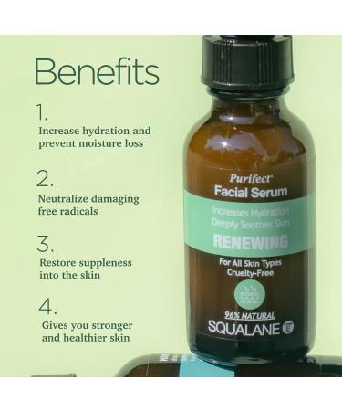 Purifect Renewing Squalane Facial Serum Helps Increase Hydration and Deeply Soothes Skin With Arginine and Vitamin E Oil Suitable for All Skin Types 30ml - Buy Online on GoSupps.com