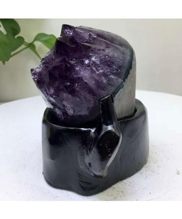 Natural Amethyst Quartz Cluster 2.64 LBS Crystal Stone Geode Druzy Specimen Purple IrregularCrystals Stones for Reiki Home Decoration - Buy Online on GoSupps.com