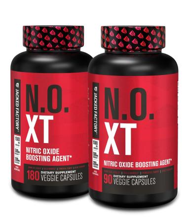 Jacked Factory N.O. XT Nitric Oxide Supplement with Nitrosigine L Arginine & L Citrulline for Muscle Growth Pumps Vascularity & Energy - Extra Strength Pre Workout Muscle Builder - 270 Veggie Pills