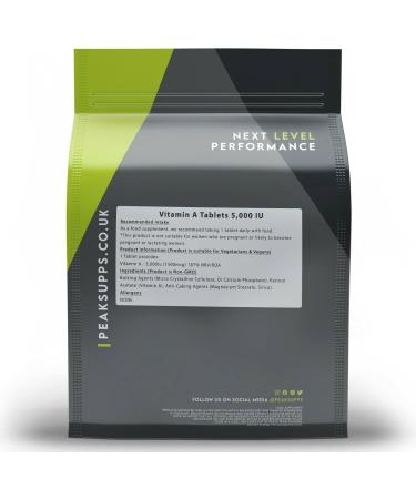 High Potency Vitamin A Tablets 5000 IU (1500mcg) - 180 Tablets | Essential for Vision & Immune Health - Buy Online on GoSupps.com