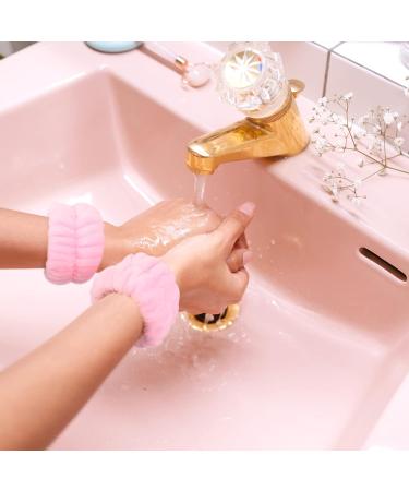 UNIMEIX 3 Pack Spa Headband and Wrist Washband Set - Reusable Soft Fleece Skincare Headbands for Face Washing - Pink - Buy Online on GoSupps.com