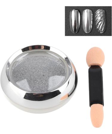 Nail Mirror Powder - Chrome Glitter Pigment for Stunning Nail Art | Silver White Manicure Effect - Buy Online on GoSupps.com