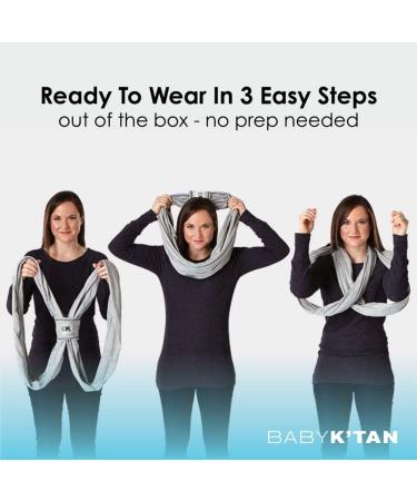 Baby K'tan Original Baby Wrap Carrier - Heather Grey XL | Infant to Toddler (8-35lb) | Pre-Wrapped Cloth Holder for Babywearing - Buy Online on GoSupps.com