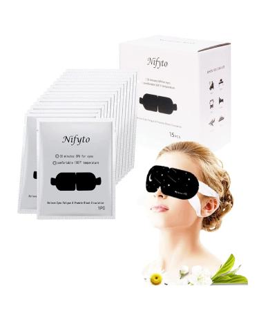 Nifyto 15PCS Steam Eye Mask  No Scent  Self-Heating Eye Mask  Eye SPA Mask  Relieve Eye Strain Fatique  Dark Circles  Puffiness(15pcs)