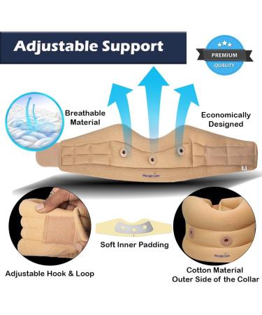 Soft Cervical Collar Adjustable Neck Brace - Medium Beige | Neck Support for Men & Women, Neck Pain Relief - Buy Online on GoSupps.com