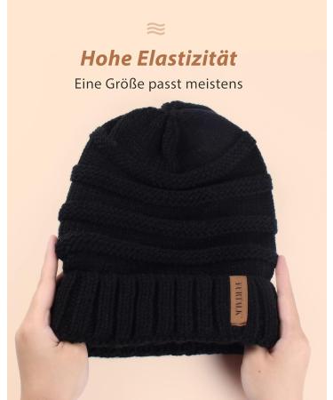 Fortalk Women's Slouch Beanie Hat - Coarse Knit Winter Style Classic Soft Black Knit Cap - Buy Online on GoSupps.com