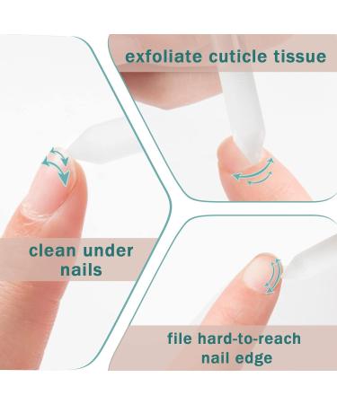 Glass Cuticle Pusher Set with Leather Case - Dual-Ended Fingernail Care Tool for Precision Cuticle Removal and Manicures - Buy Online on GoSupps.com