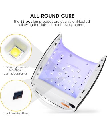 Rechargeable UV LED Nail Lamp - 48W Cordless Nail Dryer with LCD Display Auto Sensor & 5 Timer Settings - Professional Gel Polish Curing for Salon & Home - Black - Buy Online on GoSupps.com