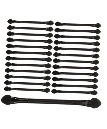 Beatifufu 25 Pcs Double Ended Eye Shadow Stick Daily Use Lip Mask Applicator Brush Eyeshadow Black Plastic