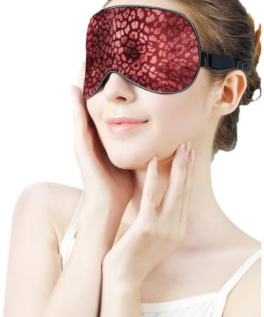 Leopard Skin Red Tie Dye Sleep Mask for Women | Adjustable Eye Shades with Elastic Strap - Buy Online on GoSupps.com