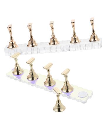 FRCOLOR Nail Accessories 2 Sets Show Rack Tools Nails Nail Painting Stand Press on Nail Holder Nail Practice Stand Nail Display Stand Magnetic Nail Holder Nail Supplies Stand Acrylic