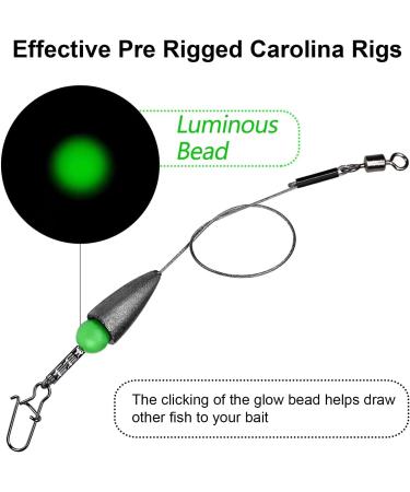 THKFISH Bullet-Weights Carolina Ready Rigs - Pre-Rigged 1/5oz, 1/4oz, 3/8oz Fishing Weights - Color A - Pack of 10 - Buy Online on GoSupps.com