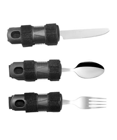 Adaptive Utensils Set Adaptive Utensils for Elderly Easy Grip Disability Aids Cutlery Sets Anti Slip Design for a More Secure Grip for Parkinsons Patients Arthritic Hands (D)