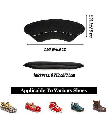 WLLHYF Kids Heel Grips 4 Pieces - Self-Adhesive Heel Cushion Inserts for Toddlers, Girls, Boys - Prevent Skin Rubbing and Blisters - Black - Buy Online on GoSupps.com