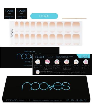  NOOVES NOOVES 20-Sheet Nude Baby Boomer Gel Nail Polish Set - Nude - Pack of 20 Premium Semi-Cured Gel Stickers - 1 Nail File and 1 Orange Stick - Vegan - Buy Online on GoSupps.com