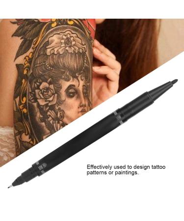 10 PCS Tattoo Marking Pen Set - Double Head Temporary Marker for Body Art & Piercing - Skin Safe Tattoo Design Pen in Black - Buy Online on GoSupps.com