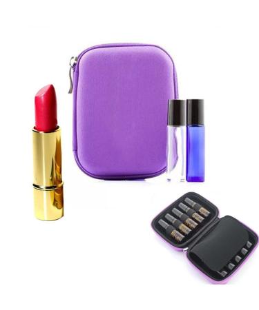1 PCs essential oil box storage essential oils small bag essential oils essential oil case for holding aromatherapy nail polish 5ml 10ml bottles (purple)