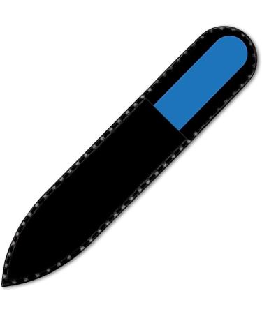 Mont Bleu Colour Crystal Nail File in Black Pouch - Small - Purse Size - Czech Tempered Glass - Handmade in Czech Republic 1 piece Aqua Blue - Buy Online on GoSupps.com