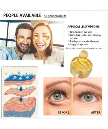24k Eye Collagen Patch Eye Soothing Mask Eye Fundus Patch Used to Eliminate Bags Under Eyes Crow's Feet Dark Circles Etc. Moisturize Replenish Water and Wrinkle-30 Pairs of Gel Under Eyes - Buy Online on GoSupps.com