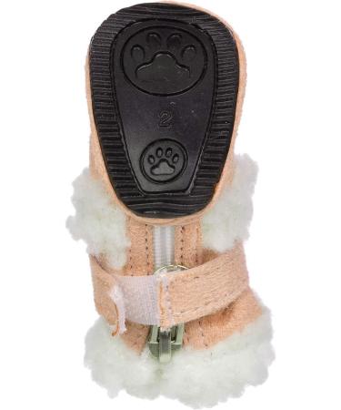 Pet Life Duggz Shearling Dog Shoes - X-Large Winter Dog Boots Set (4) - Beige with Hook-and-Loop Ankle Support - Buy Online on GoSupps.com