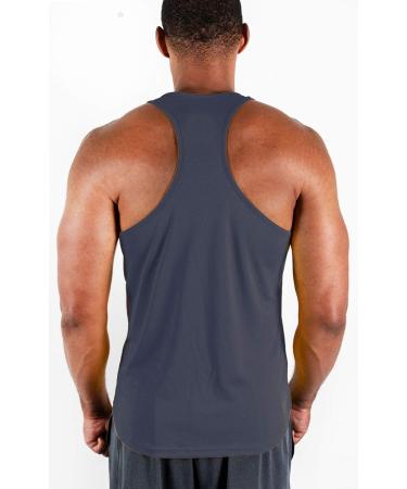 DEVOPS Men's Y-Back Dri Fit Muscle Gym Tank Top 3 Pack - Large (Charcoal/Red/Yellow) - Buy Online on GoSupps.com