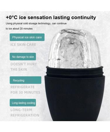 Face Ice Cubes Silicone Roller - Reusable Moisturizing & Cooling Massage Device - Leak-Proof Black Design - Buy Online on GoSupps.com