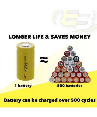 Buy 2x Exell C Size 1.2V 3000mAh NiCD Rechargeable Batteries - Ideal for Meters Radios Hybrid Cars & High Power Devices | International Shipping Available - Buy Online on GoSupps.com