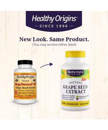 Healthy Origins Grape Seed Extract 300mg MegaNatural BP Non-GMO California-Grown 150 Vcaps - Buy Online on GoSupps.com